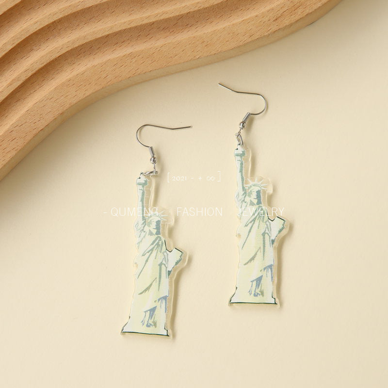 Wholesale USA Independence Day Acrylic Earrings
